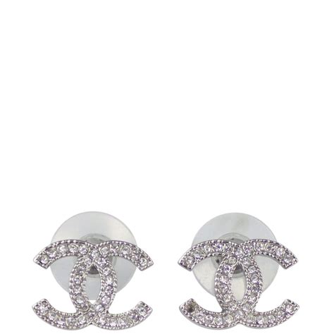 chanel earrings no crystals|chanel cc earrings original.